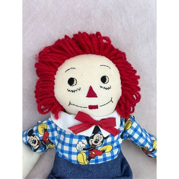 Vintage Handmade Raggedy Ann Andy Doll Mickey Mouse Clothes - Picture 4 of 6